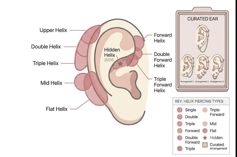 Types of Helix Piercings 2 All Type of Helix piercing